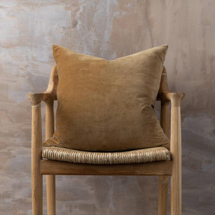 Linen/Velvet Square Pillow | Nutmeg: Without Feather Insert/Inners