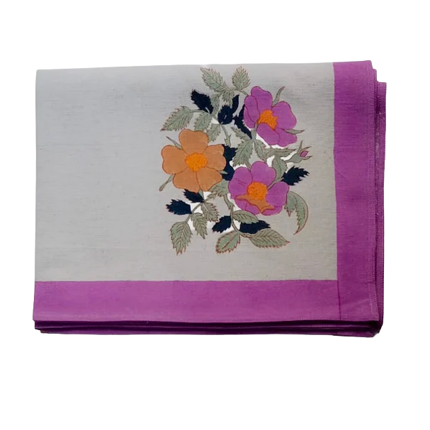 SOIL TO STUDIO: DIA  HAND BLOCK-PRINTED TABLE CLOTH - PLUM 60"x 110"