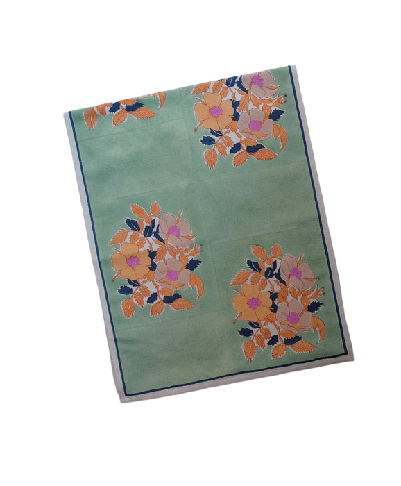 DIA - BLOCKPRINTED TABLERUNNER SAGE 15" X 80"