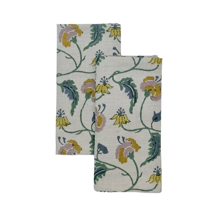 SOIL TO STUDIO: DUA FOREST - BLOCK-PRINTED TABLE NAPKINS SET OF 4
