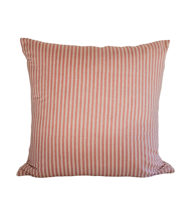 DIA CAFÉ AU LAIT  - HAND  BLOCK-PRINTED LINEN PILLOW 20" x 20"