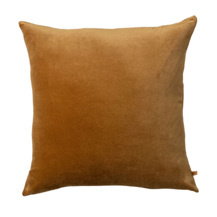 SAARDÉ -  VELVET/LINEN PILLOW - NUTMEG 20" X 20"