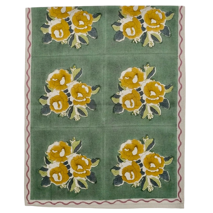SOIL TO STUDIO: SARA FOREST - BLOCK-PRINTED TABLE RUNNER  15" X 78"
