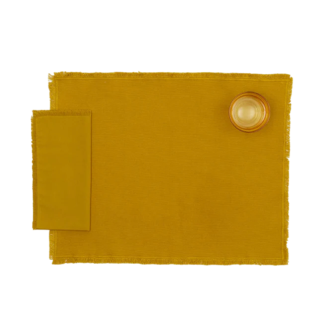 HAWKINS NY: ESSENTIAL COTTON PLACEMATS - SET OF 4 - MUSTARD