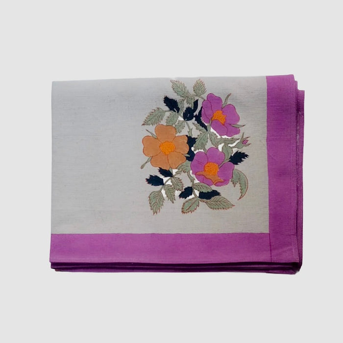 SOIL TO STUDIO: DIA  HAND BLOCK-PRINTED TABLE CLOTH - PLUM 60"x 110"