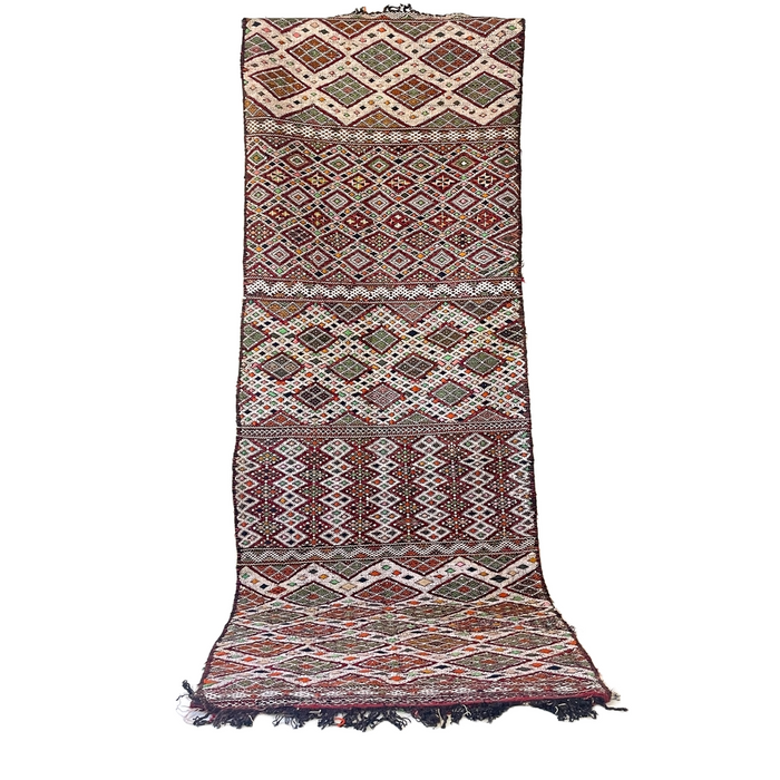 AZROU 2 - VINTAGE MOROCCAN KILIM RUNNER 2'11" 8'4"