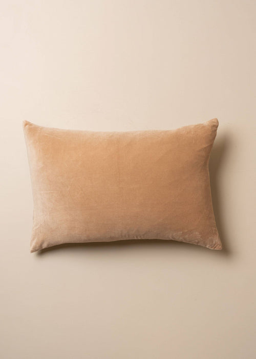 Linen/Velvet Lumbar Pillow | Truffle: Without Feather Insert/Inners