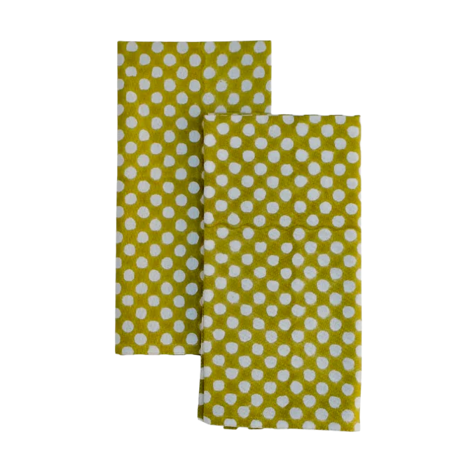 SOIL TO STUDIO: RUMI - BLOCK PRINTED TABLE NAPKINS SET OF 4, OLIVE