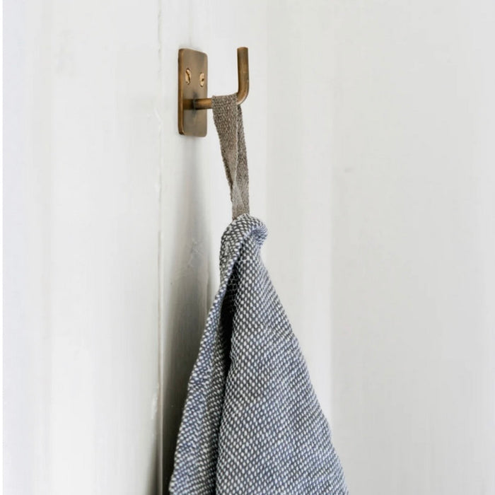 FOG LINEN WORKS: BRASS PLATE SINGLE  HOOK