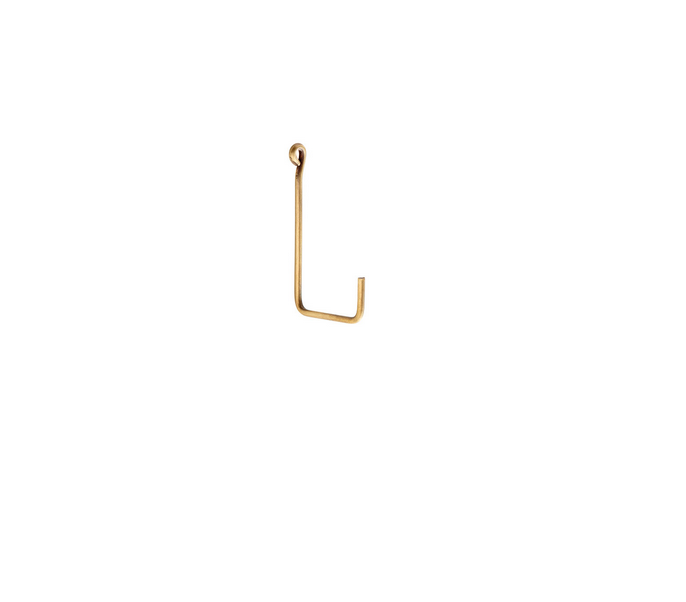 FOG LINEN WORKS: BRASS SINGLE HOOK - SMALL