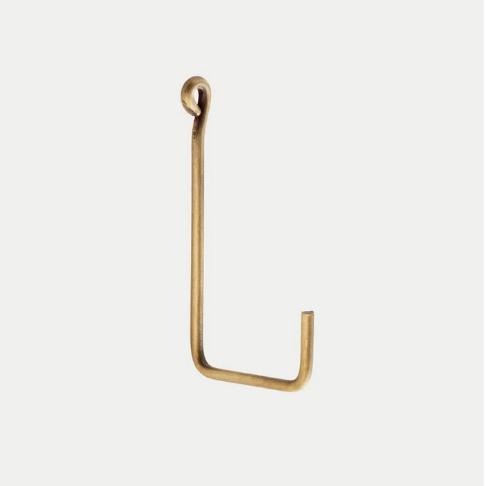 FOG LINEN WORKS: BRASS SINGLE HOOK - SMALL