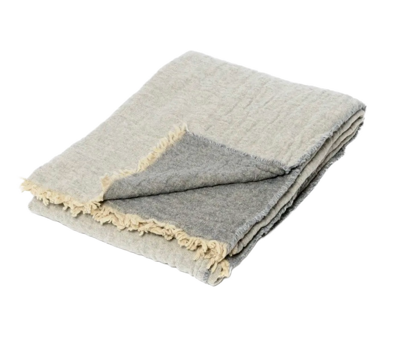 LES CHOSES SIMPLE THROW : PEPPLE/MIST GREY