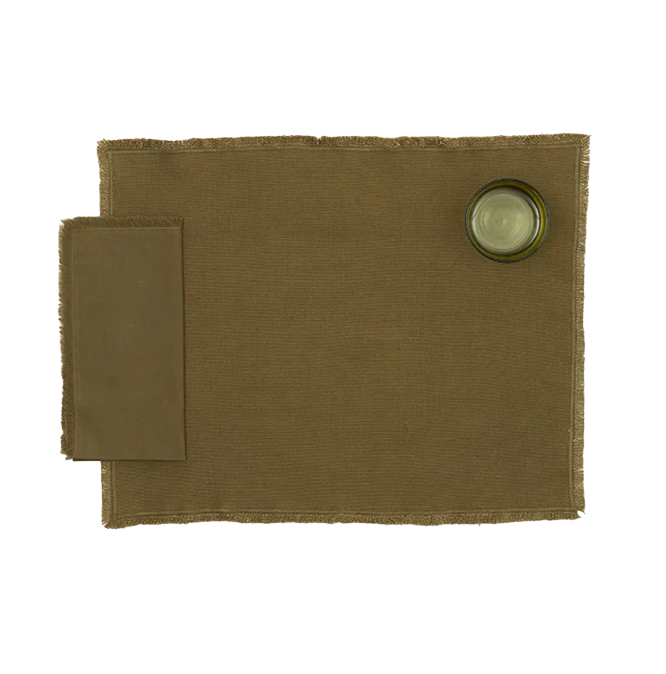 HAWKINS NY: ESSENTIAL COTTON PLACEMATS - SET OF 4 - OLIVE