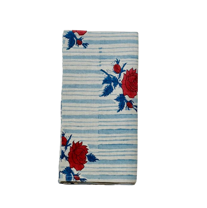 SOIL TO STUDIO: SUPRIYA - BLOCK PRINTED TABLE NAPKINS SET OF 4