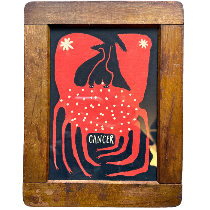 TABBY BOOTH ZODIAC-PRINT FRAME NO.2   CANCER  7" x  9"