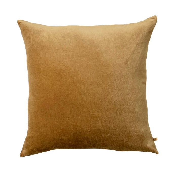 SAARDÉ -  VELVET/LINEN PILLOW - NUTMEG 20" X 20"
