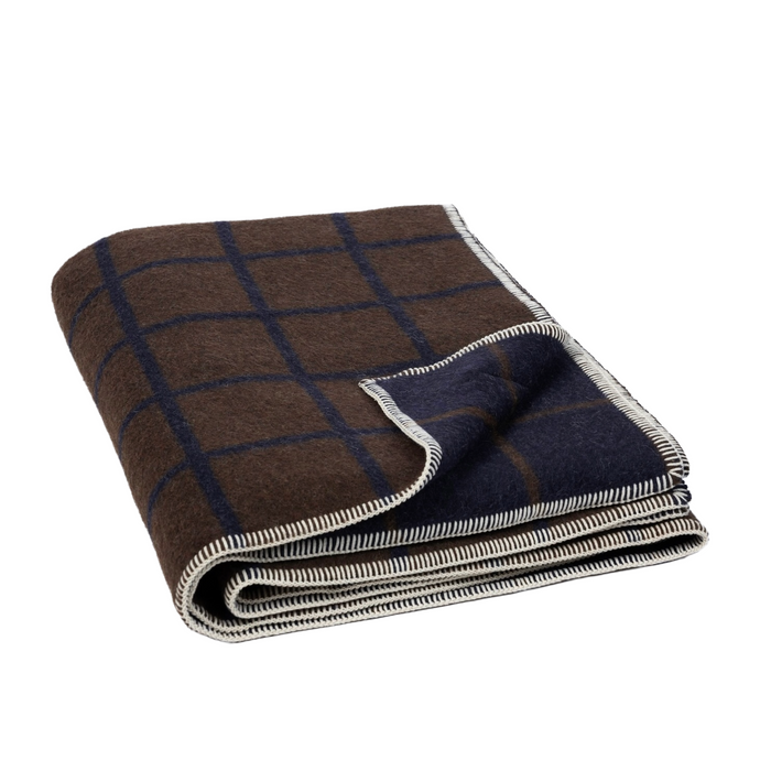 BLACKSAW- UMI ALPAKA HEIRLOOM BLANKET - MIDNIGHT / DIRT  59" X 81"