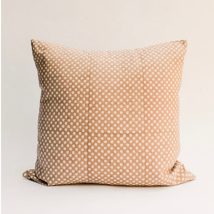 SOIL TO STUDIO  -  HAND BLOCK-PRINTED LINEN PILLOW- DIA HARVEST 22" x 22"