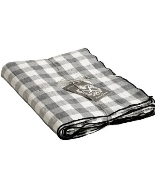 TABLECLOTH:  Mimi Vichy in ARDOISE BY MAISON DE VACANCES : 57" x 118"