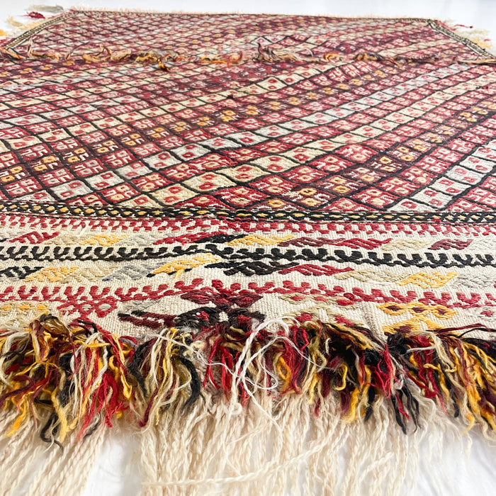 VINTAGE ANATOLIAN TULU CICIM KILIM No 11  -   4' x 6'