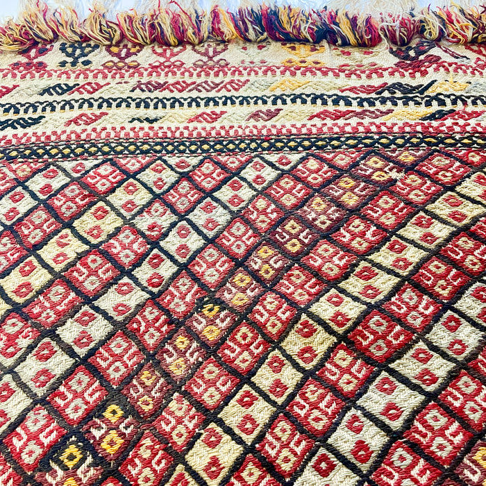 VINTAGE ANATOLIAN TULU CICIM KILIM No 11  -   4' x 6'