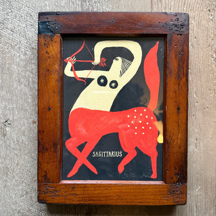 TABBY BOOTH ZODIAC-PRINT FRAME NO.4  SAGITARIUS  7" x  9"