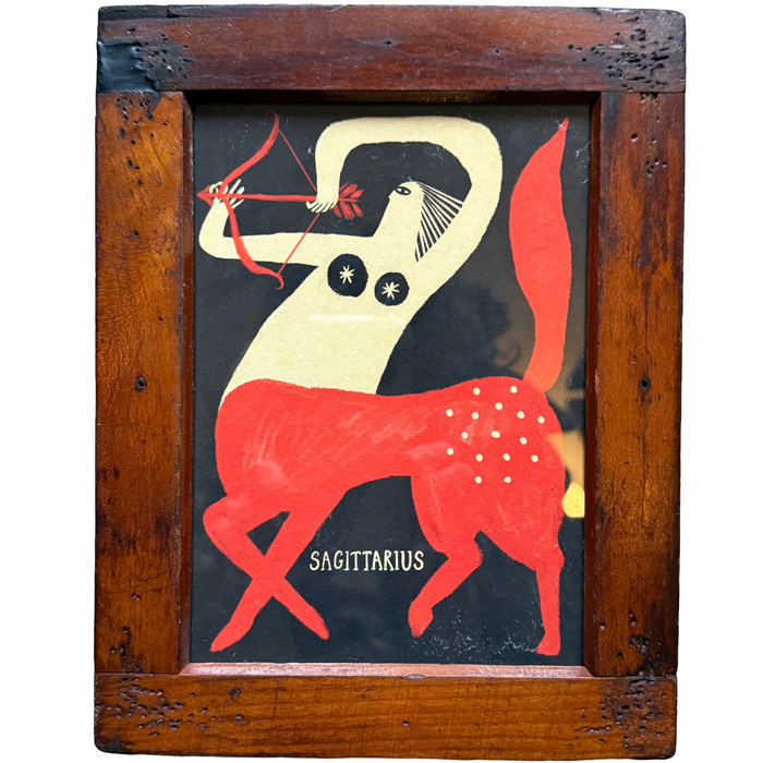 TABBY BOOTH ZODIAC-PRINT FRAME NO.4  SAGITARIUS  7" x  9"