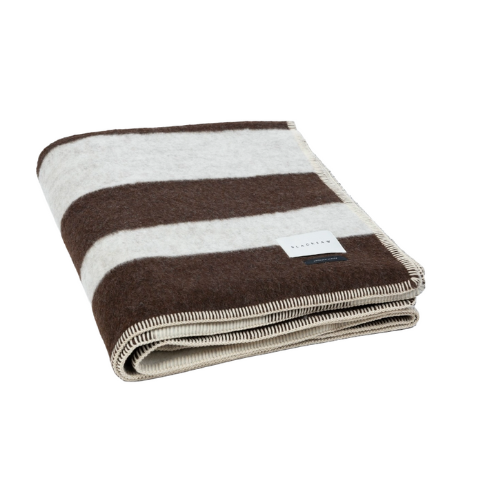 BLACKSAW- URUSHI ALPAKA HEIRLOOM BLANKET - ESPRESSO / IVORY 59" X 81"