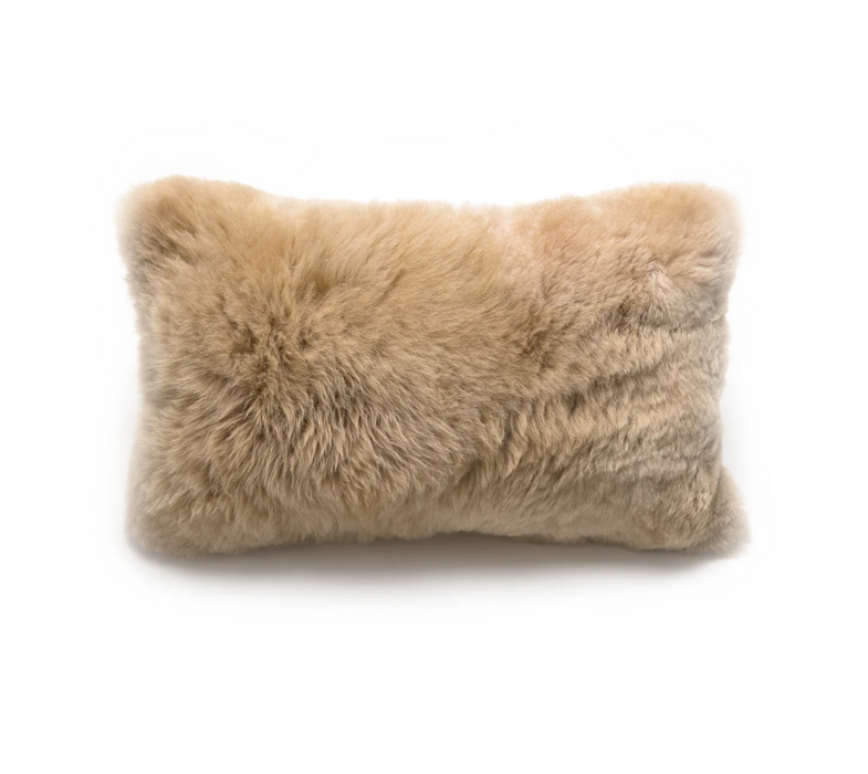 ALPACA SURI LUMBAR PILLOW CHAMPAGNE 12" X 20"