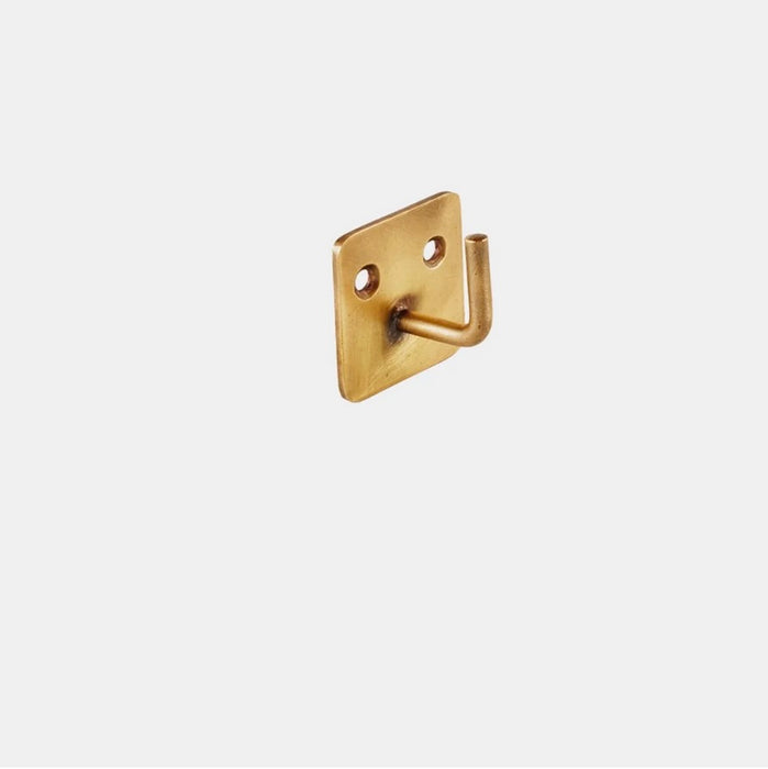 FOG LINEN WORKS: BRASS PLATE SINGLE  HOOK