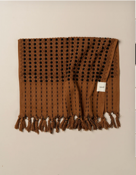 SAARDÉ - CHICKPEA HAND-TOWEL - TERRACOTTA / BLACK