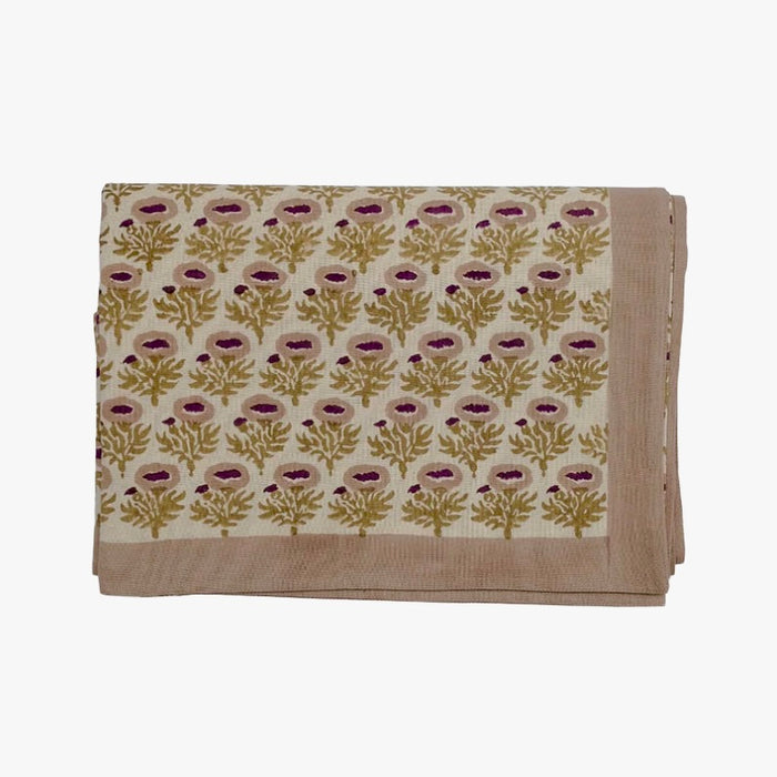 SOIL TO STUDIO: RUMI- HAND BLOCK-PRINTED TABLE CLOTH - PLUM 60"x 110"