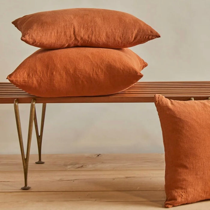 HAWKINS NY SIMPLE LINEN PILLOW:  TERRACOTTA 12" X 22"