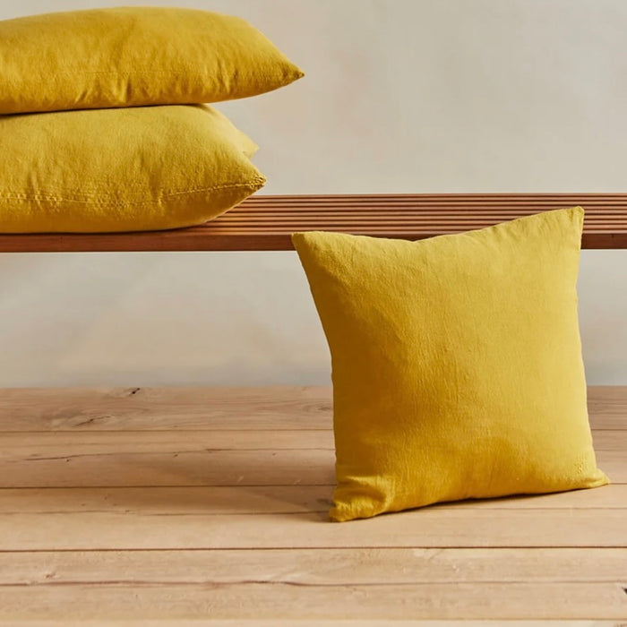 HAWKINS NY SIMPLE LINEN PILLOW:  MUSTARD 18" X 18"