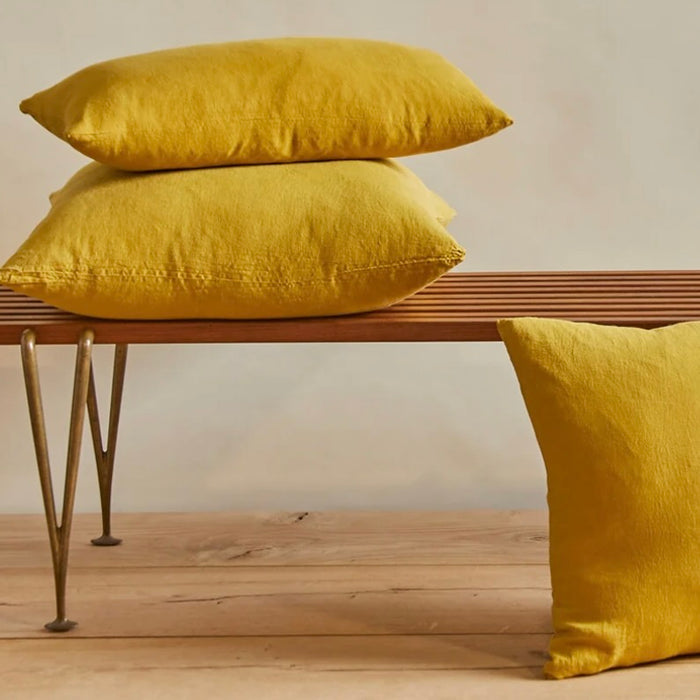 HAWKINS NY SIMPLE LINEN PILLOW:  MUSTARD 12" X 22"