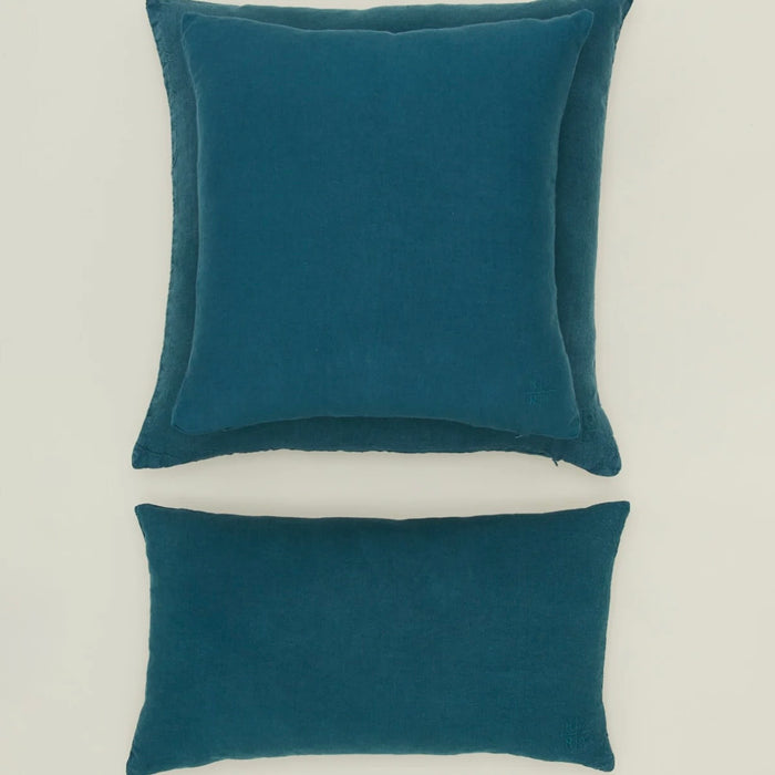 HAWKINS NY SIMPLE LINEN PILLOW:  PEACOCK 18" X 18"