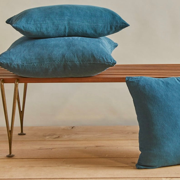 HAWKINS NY SIMPLE LINEN PILLOW:  PEACOCK 12" X 22"