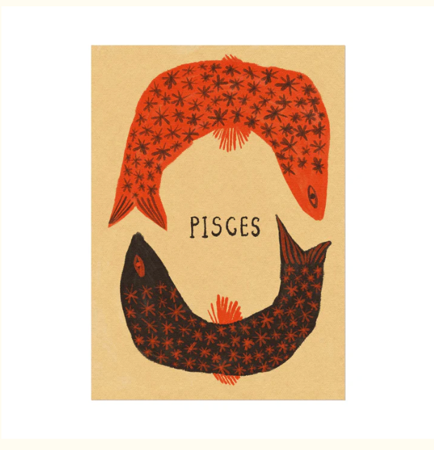 TABBY BOOTH ZODIAC PRINT:  PIECES  5" X 7"