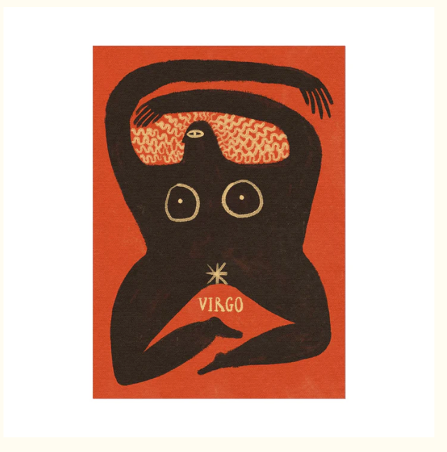 TABBY BOOTH ZODIAC PRINT: VIRGO  5" X 7"