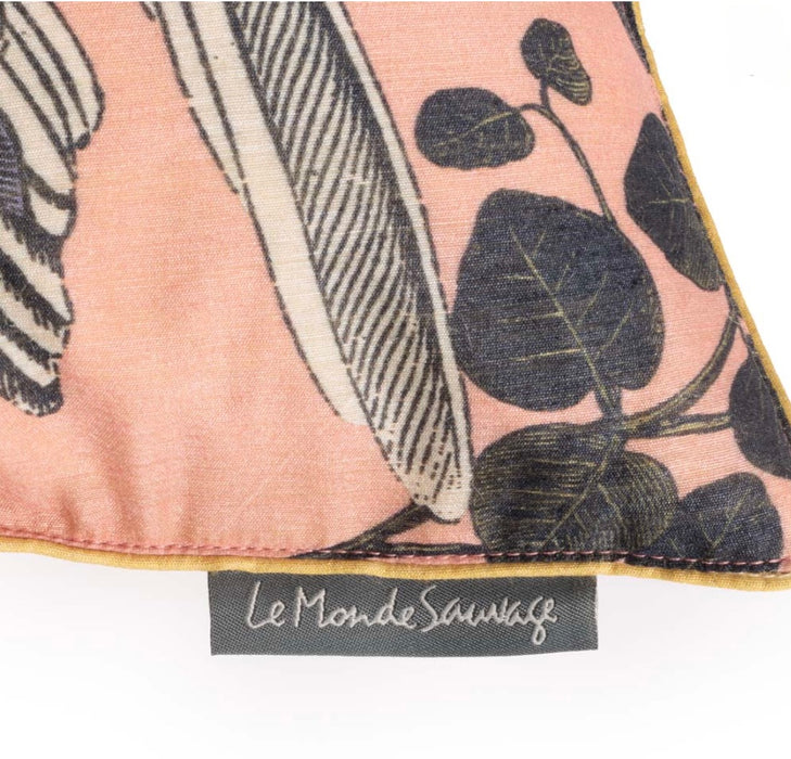 LE MONDE SAUVAGE - ANIMAL - SILK PILLOW -  HUMMINGBIRD 12" x 16"