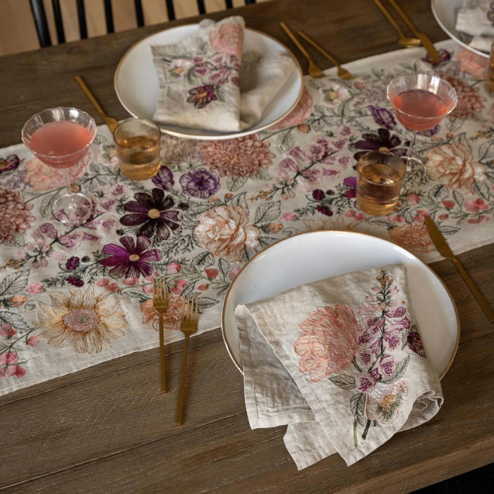 CORAL & TUSK: PARADIS GARDEN TABLERUNNER  18" X 76"