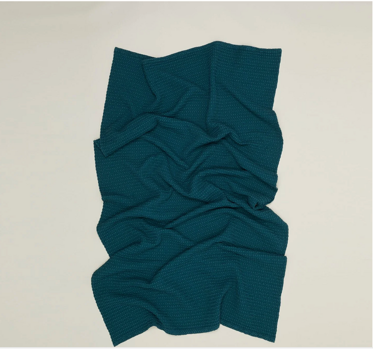 HAWKINS NY - SIMPLE WAFFLE TOWEL:  PEACOCK