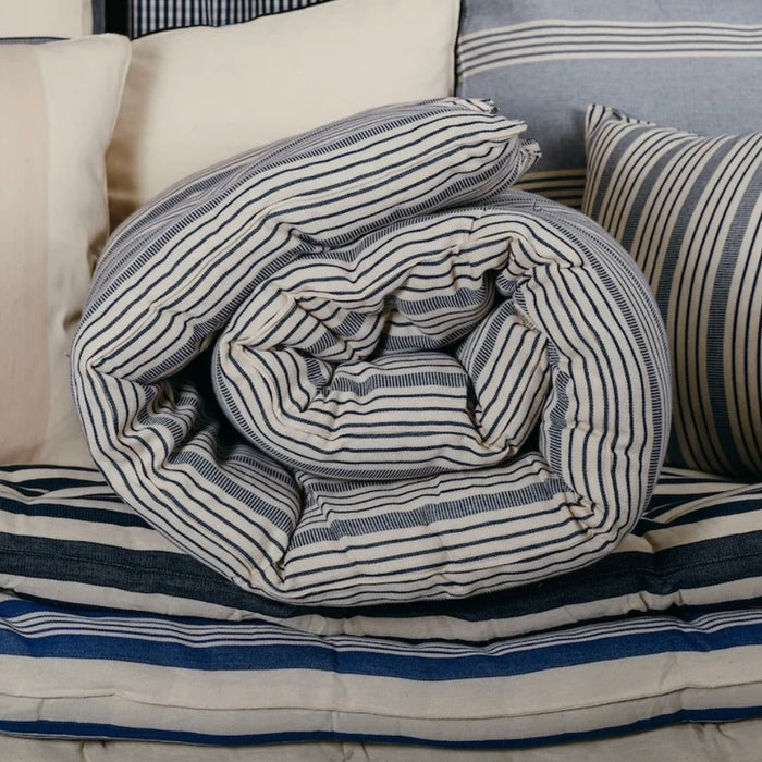TENSIRA - Cotton Overlay Mattress  - Navy Blue / Off White  36" x 75"