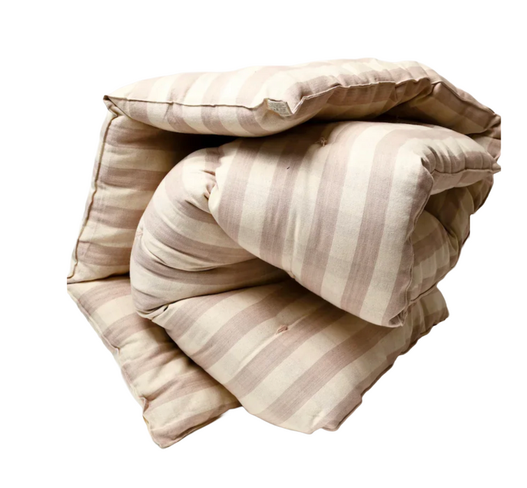 TENSIRA - Cotton Overlay Mattress  -  Soft Blush / Off-White 36" x 75"