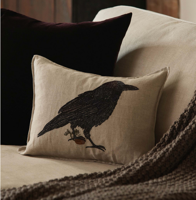 CORAL & TUSK  -  BLACKBIRD WITH ACORN 12" X 16"