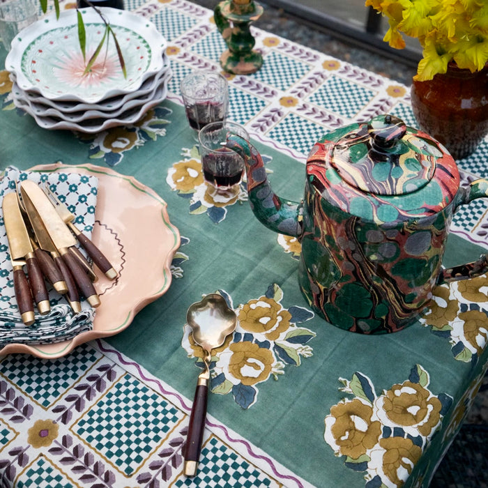 SOIL TO STUDIO: SARA FOREST - BLOCK-PRINTED TABLE RUNNER  15" X 78"