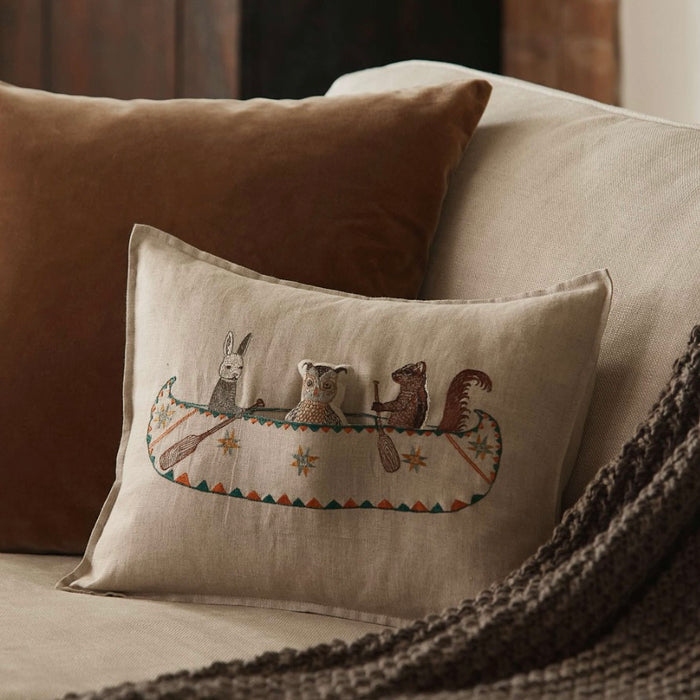CORAL & TUSK  -  FRIENDS CANOE POCKET PILLOW  12" X 16"