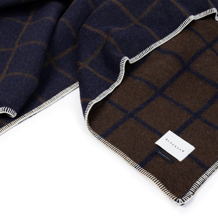 BLACKSAW- UMI ALPAKA HEIRLOOM BLANKET - MIDNIGHT / DIRT  59" X 81"