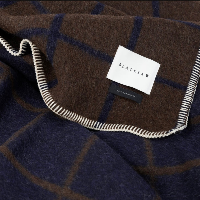 BLACKSAW- UMI ALPAKA HEIRLOOM BLANKET - MIDNIGHT / DIRT  59" X 81"