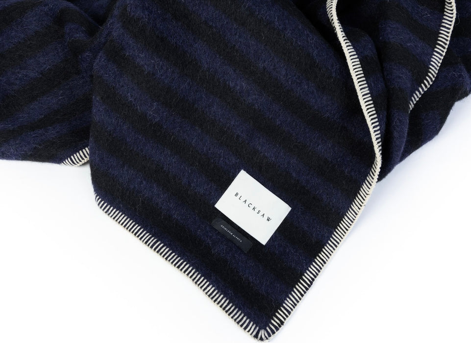 BLACKSAW- SERRA ALPAKA HEIRLOOM BLANKET -  MIDNIGHT/BLACK 59" X 81"